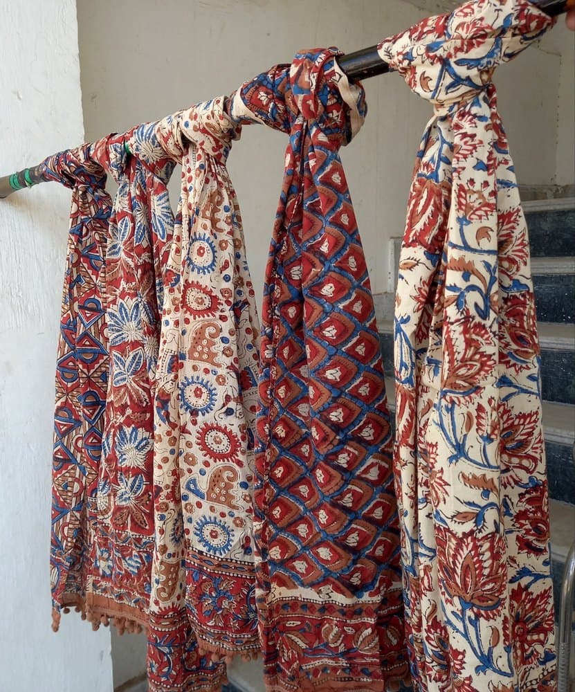 Cotton Linen Block Print Stole
