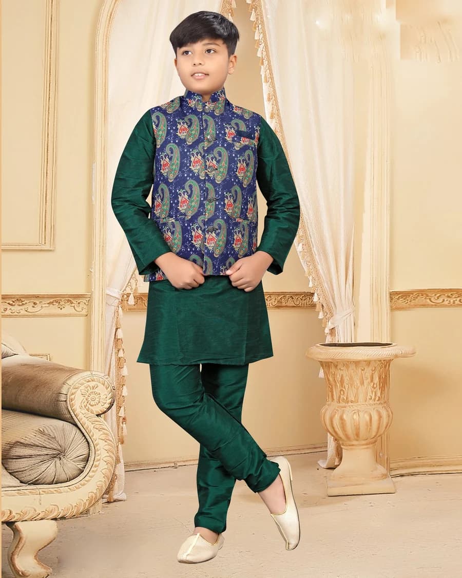 Boys Silk Kurta Pajama Set