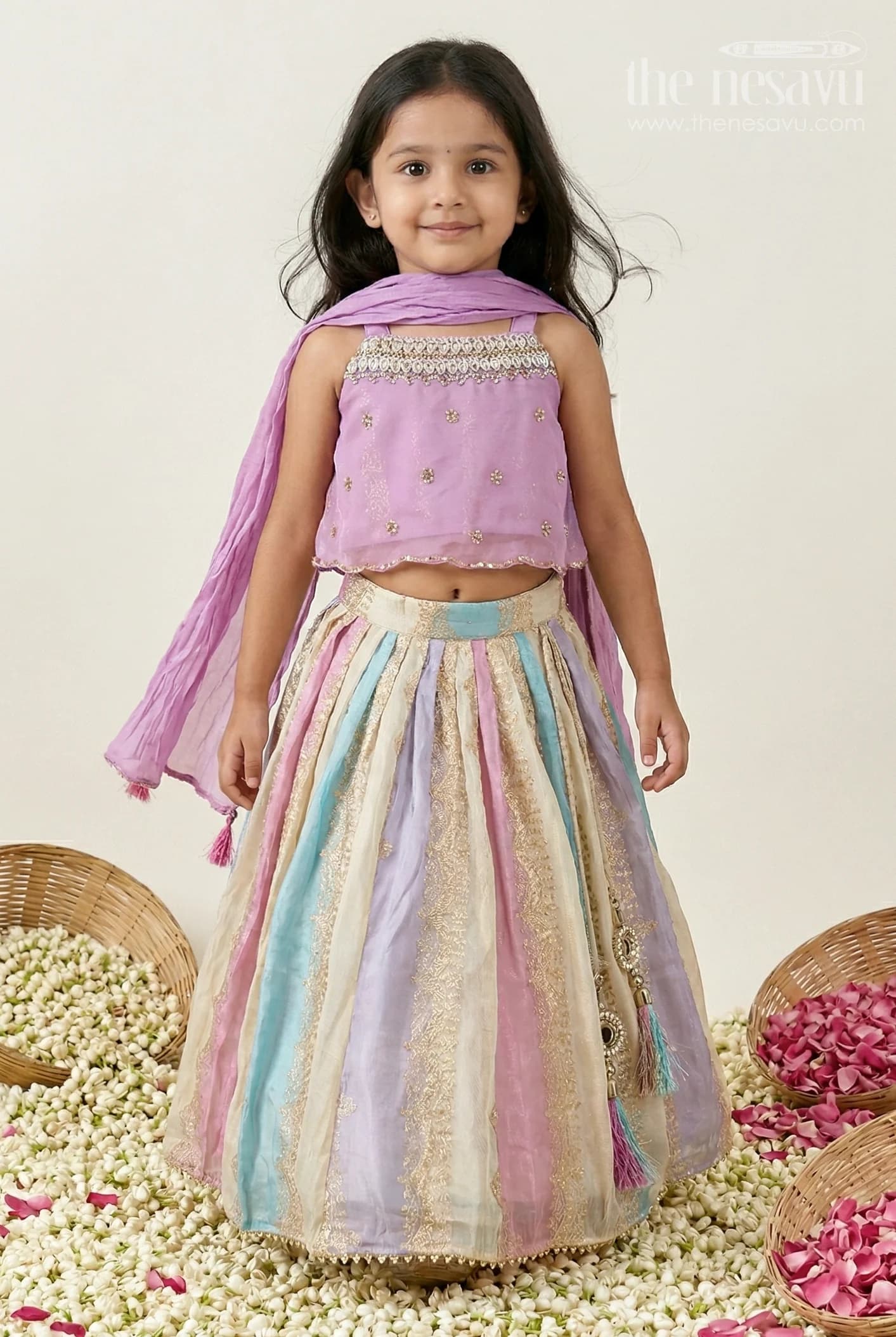 Girls Tissue Silk Lehenga