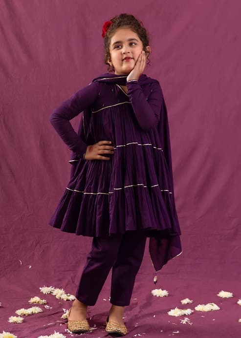 Girls Velvet Anarkali Dress