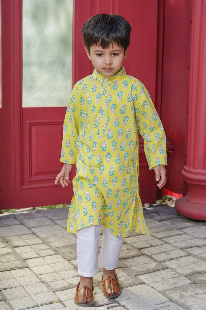 Kids Cotton Linen Kurta Set