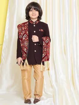 Boys Silk Sherwani with Dupatta