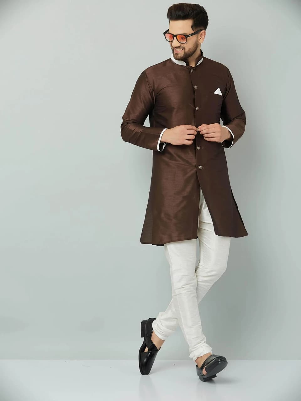 Silk Blend Sherwani Set