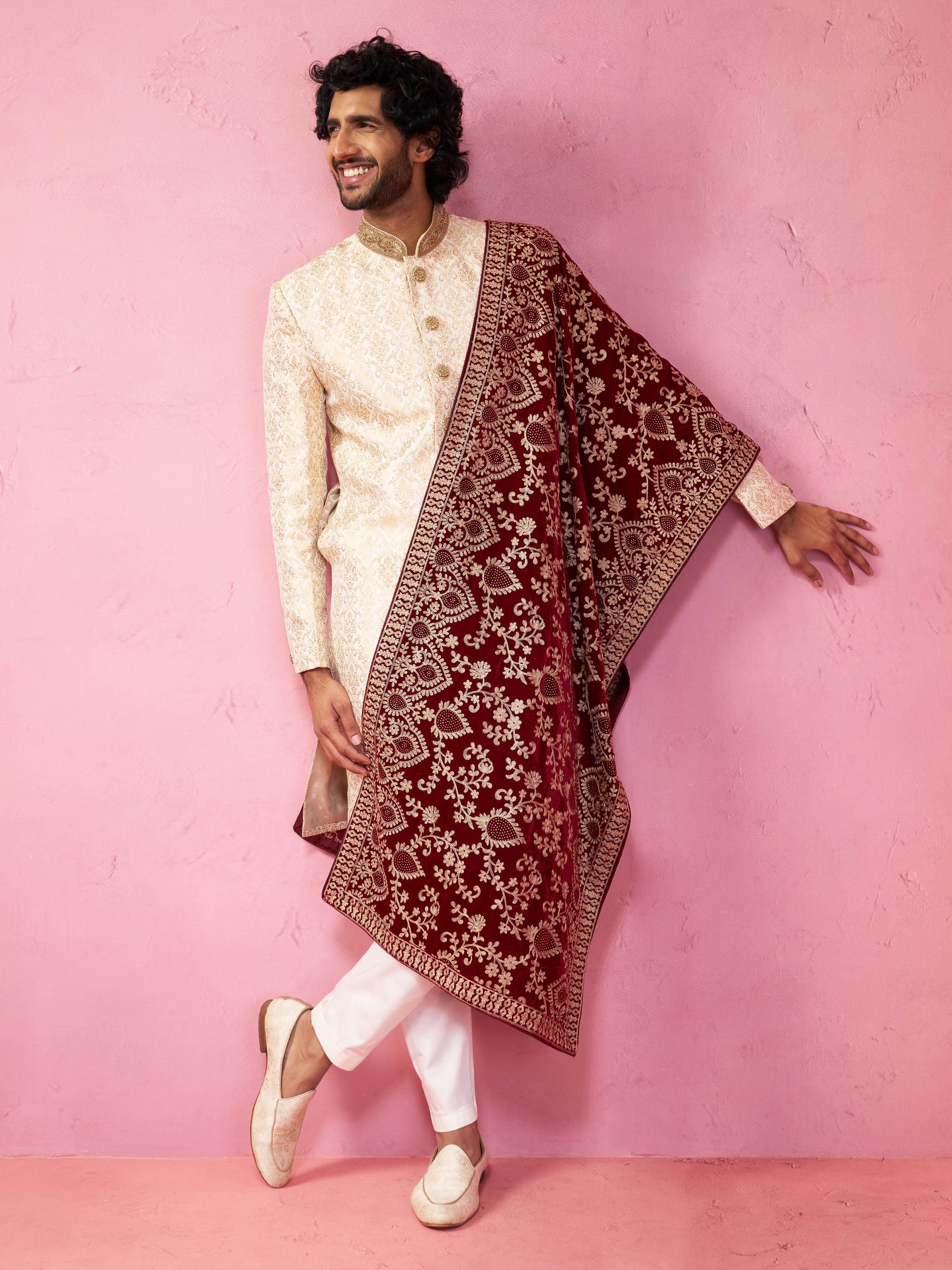 Embroidered Velvet Kurta Set
