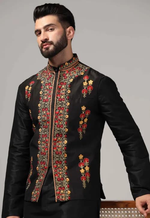 Silk Blend Embroidered Jacket