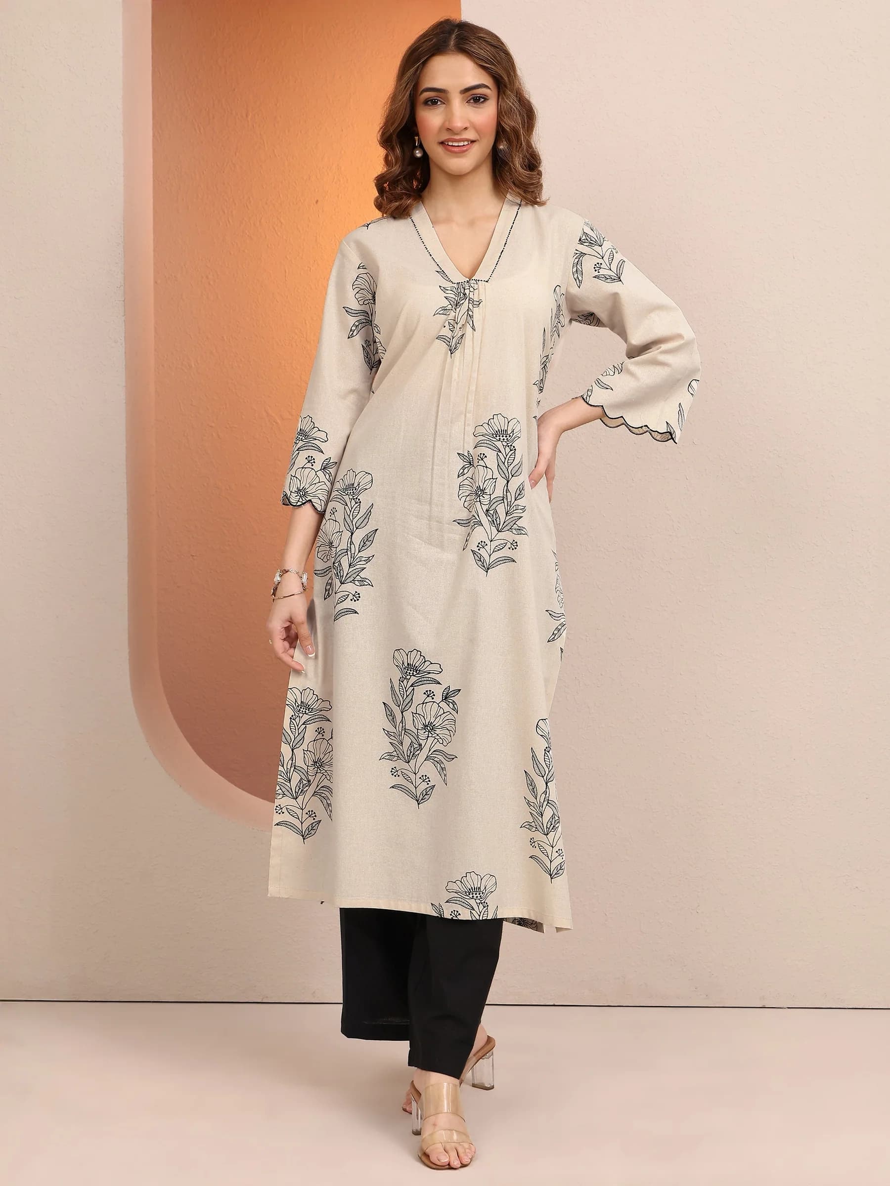 Cotton Linen Straight Kurta