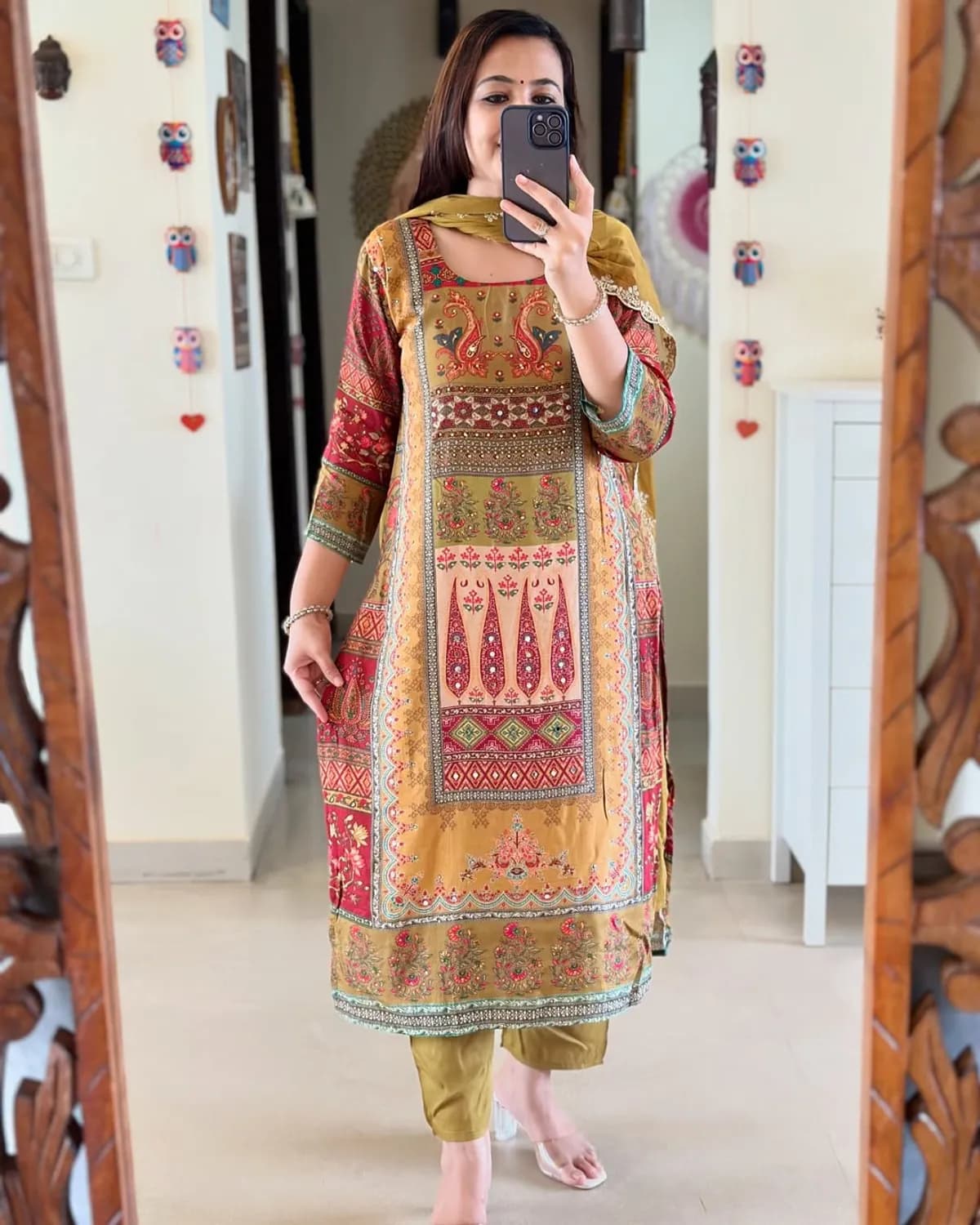 Organza Embroidered Kurta Set