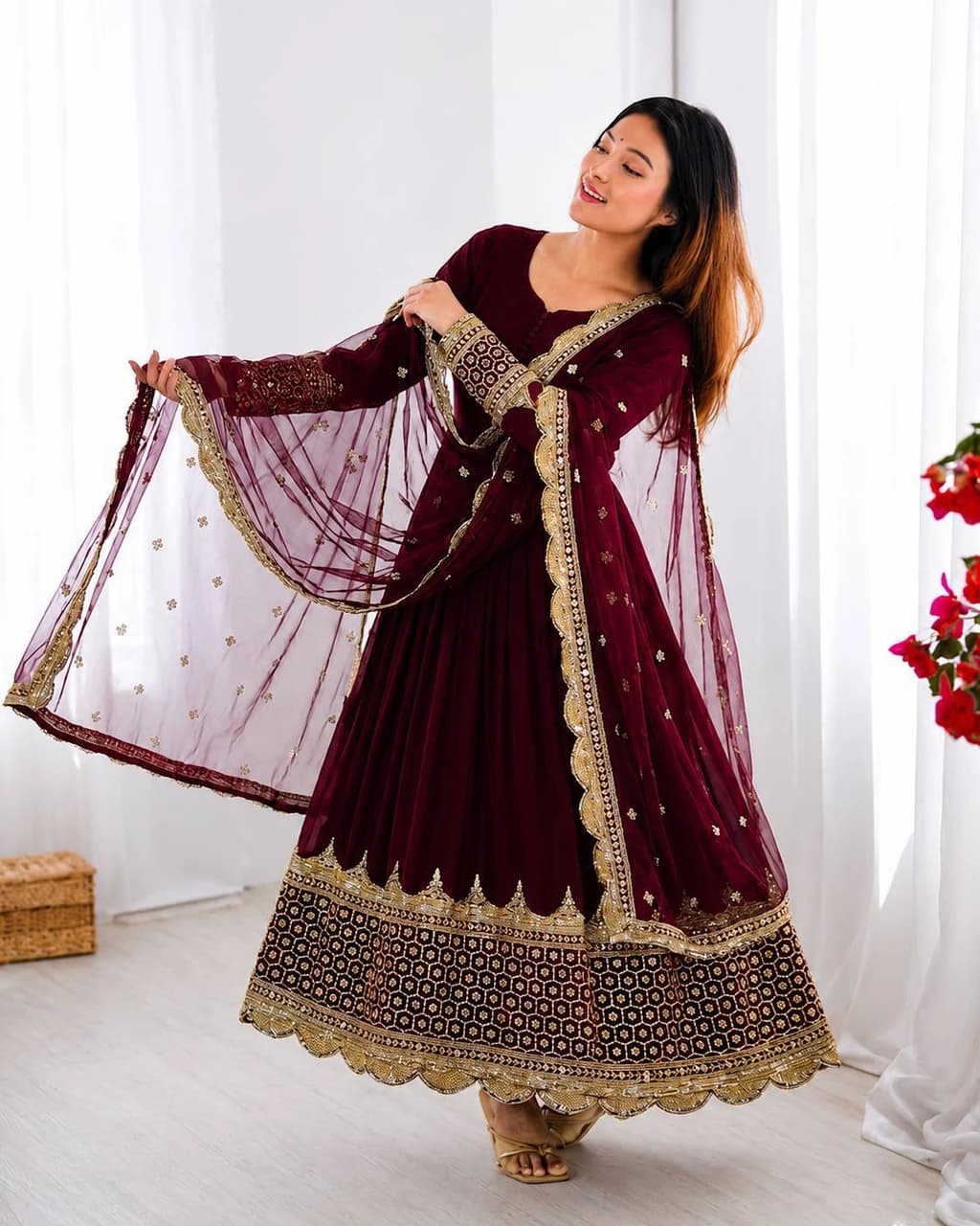 Designer Velvet Anarkali Gown