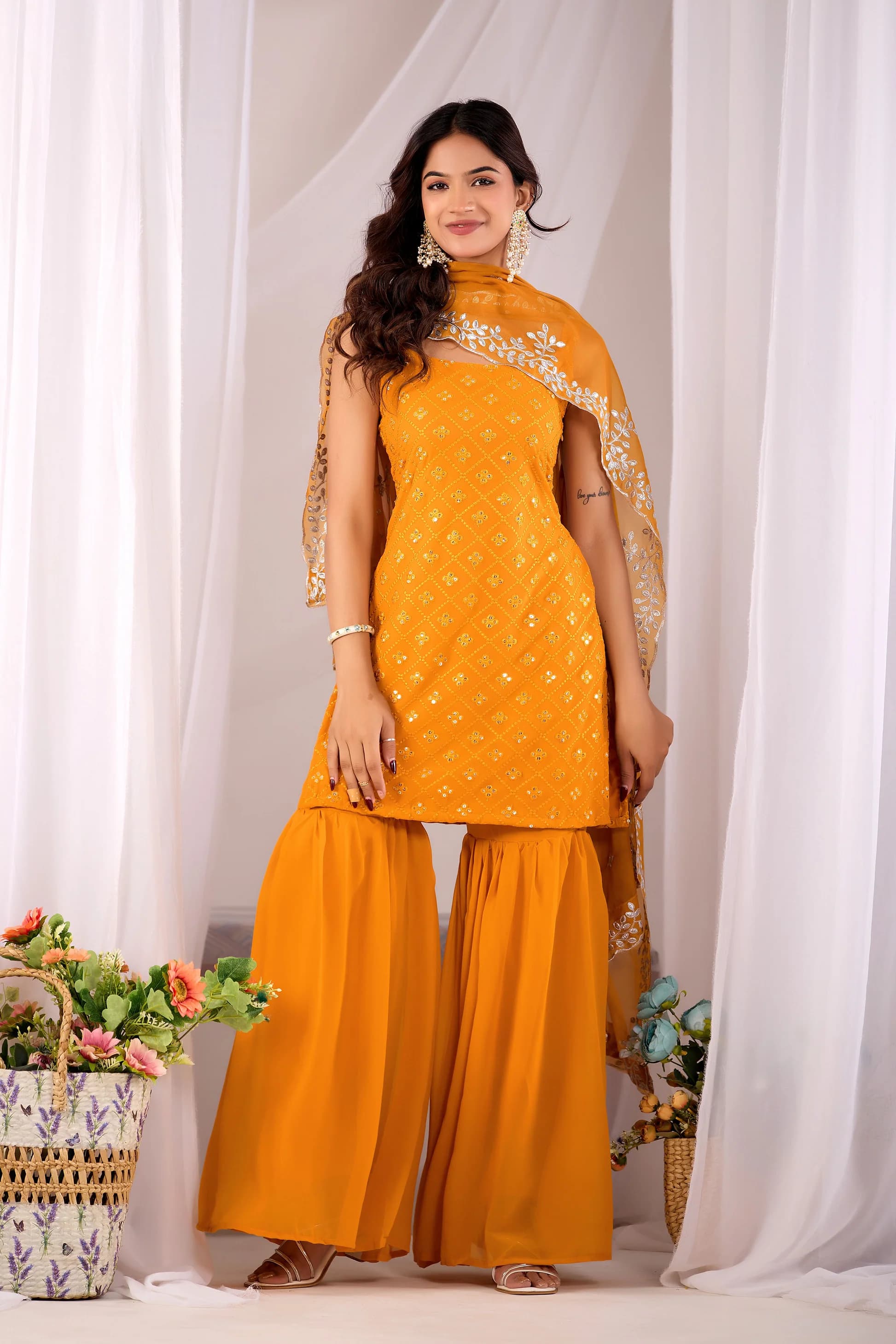 Georgette Sharara Suit Set